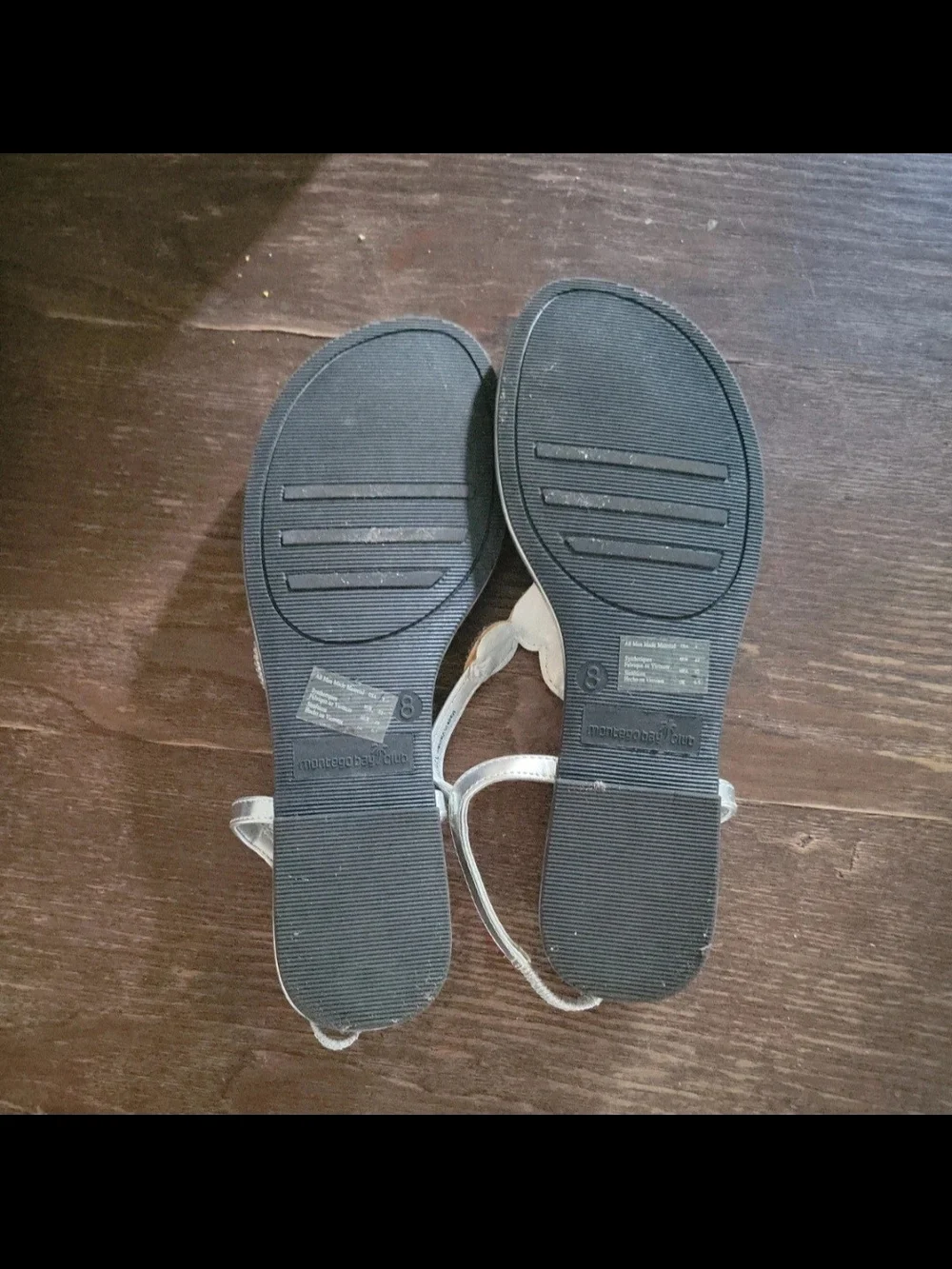 Montego Bay Club Silver Jeweled T‑Strap Sandals